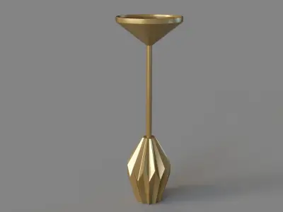 Faceted Brass Drink Table Antique Brass 3D model