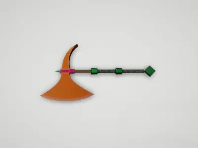 Game asset Vibrant Stone-Tipped Axe 3D model