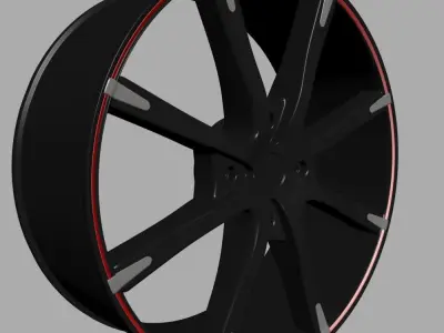 Car rim 8b Low-poly 3D model