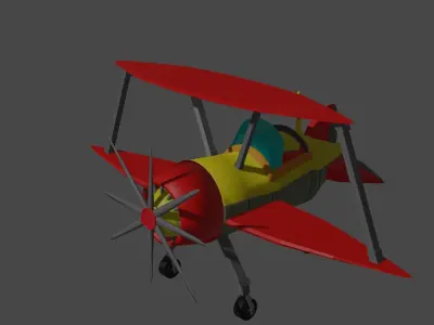plane biplane 3D model purchase