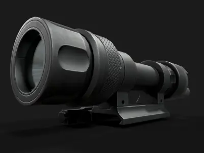 Surefire M952V LED IR Scout Rifle Weapon Mounted Light Low-poly 3D model