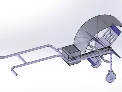 Machine wheeled cart with umbrella Free 3D model
