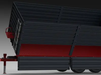 Tractor Trailer Low-poly 3D model