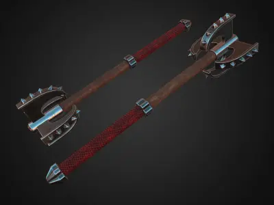 5 Maces Pack Low-poly 3D model