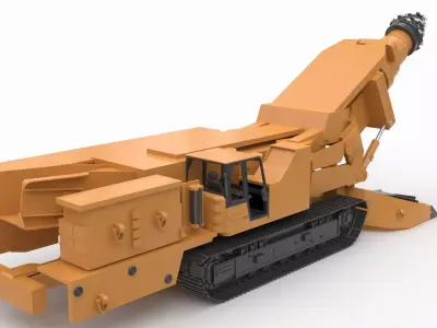 Mining and Tunneling Roadheader 3D model