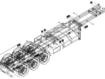 40 Foot Container Skeleton 3D model