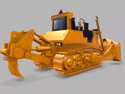 Industrial Vehicle Dozer Low-poly 3D model