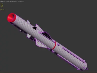 Indian BrahMos PJ-10 Missile Low-poly 3D model