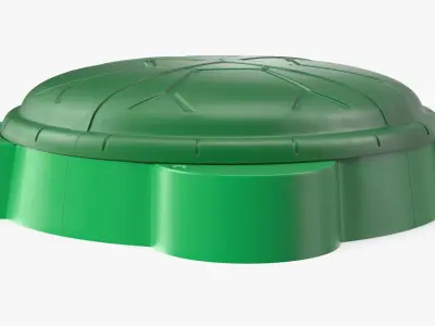 Covered Turtle-Shaped Sandbox for Toddlers 3D model