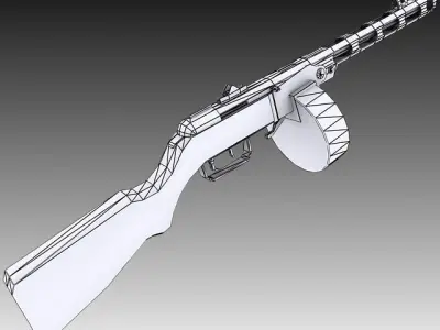 PPSh-41 gun Low-poly 3D model purchase