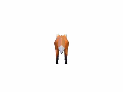 Red Fox Animal In The Natural Nice Chair 3d Render 3D model