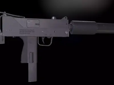 MAC 10 Submachine Gun Low-poly 3D model