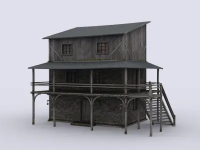 Medival hous 3 Low-poly 3D model