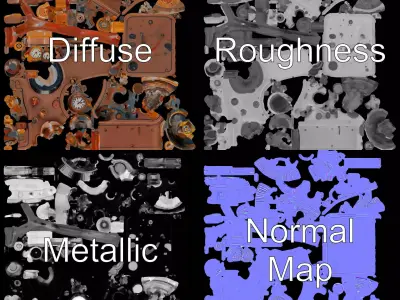 Steampunk Copper Gadget model pack Low-poly 3D model purchase