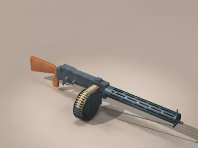 LMG14 machine gun 3D model purchase