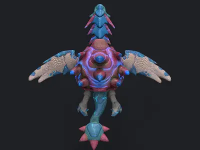 Turtle Dragon Low-poly 3D model
