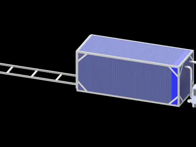 Convection drying chamber for wood 3D model