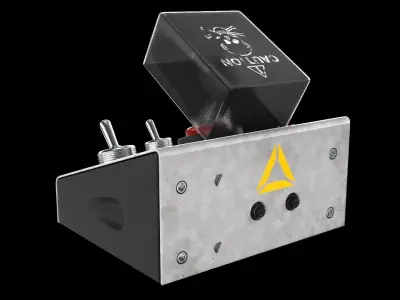 Detonator metal box with button 3D model