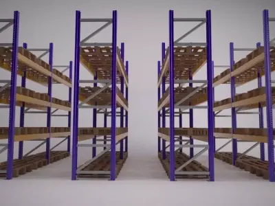 Warehouse Racking 3D model