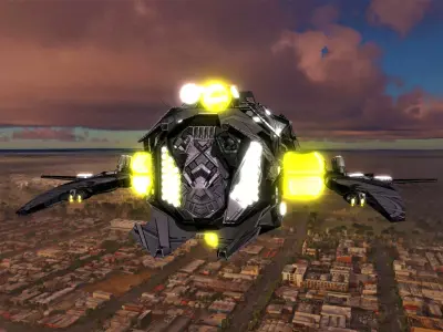 Kings - Super Fighter Ship - Updated Low-poly 3D model