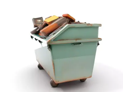 Industrial Dumpster with Debris Model Pack Low-poly 3D model