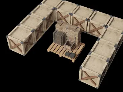 Military Wooden Chest Package 3D model