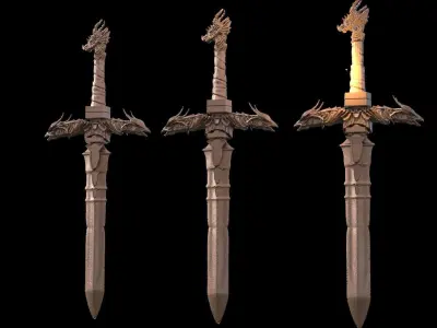Black Dragon Short dagger  3D model