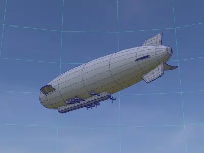 Low Poly Airship Low-poly 3D model