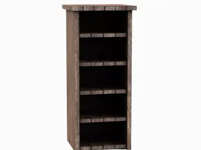Medieval Tall Shelf 02 Low-poly 3D model