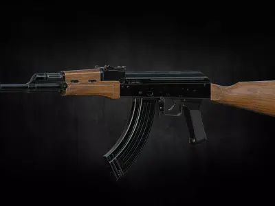  AK 47 low poly Game ready model Low-poly 3D model