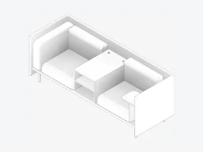 Sofa - Contemporary - Flame - Medium - Central Shelf Work Shelf Low-poly 3D model purchase