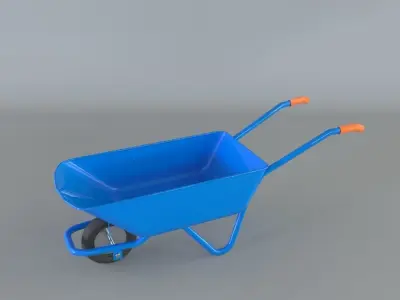 wheelbarrow Low-poly 3D model shop