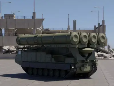 S 300VM missile system SA 12 Free low-poly 3D model