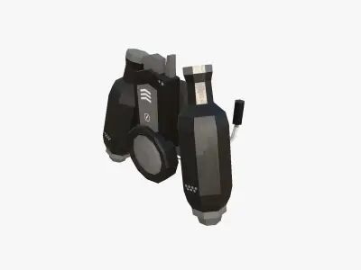 Jetpack Low Poly H04 - SciFi Character Design Low-poly 3D model