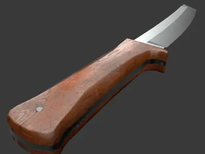 Game and VR -AR Ready Knife Low-poly 3D model