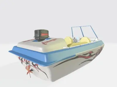 white boat 3D model