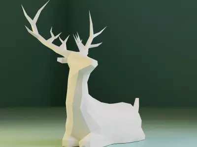 CHRISTMAS DEER LOW POLY 3D model