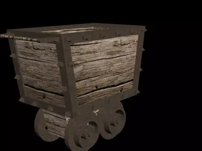 Low Poly Mine Cart Low-poly 3D model