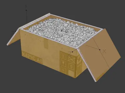 Delivery box cardboard Low-poly 3D model