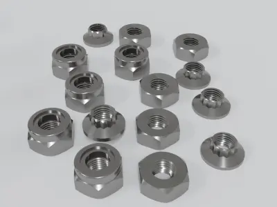 Bolt and nuts  3d model 3D model