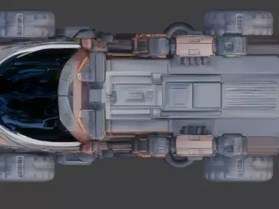 Cyberpunk Industrial Utility Vehicle 3D Model Low-poly 3D model purchase