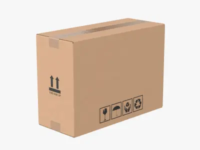 Cardboard Box 50x20x35 Closed 3D model