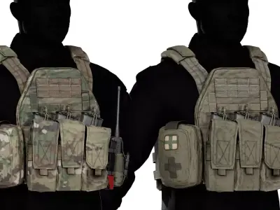 WARTECH TV 110 LBS PLATE CARRIER VEST Low-poly 3D model