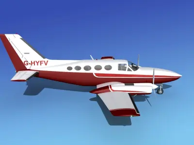 Cessna 414A Chancellor V04 3D model
