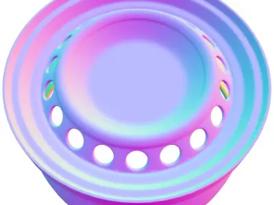 Steel Rims With Extras 3d model Low-poly 3D model