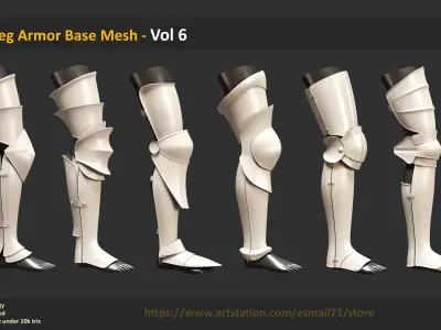 30 Leg Armor Base Mesh - Vol 6 Low-poly 3D model
