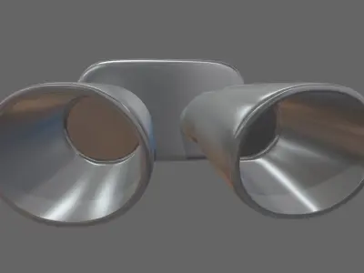 Car Exhaust Pipe Low-poly 3D model