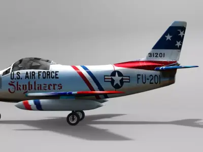 Doug Matthews Describes Flying the F-86 Sabre Low-poly 3D model
