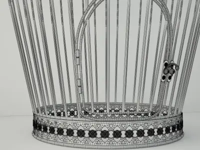 Rusted Metal Bird Cage 3D model