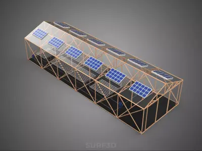 SOLAR PANEL HYDROPONIC AEROPONIC GREENHOUSE GLASSHOUSE FARM 3D model